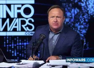 alex jones at set with angry face