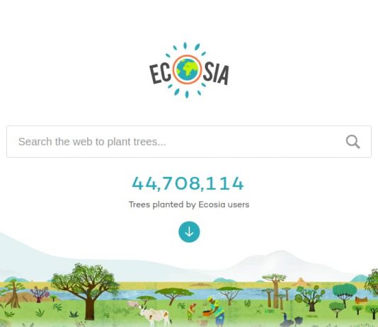 Ecosia web front page
