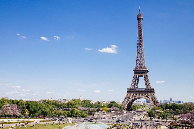 Paris eiffel tower from far 