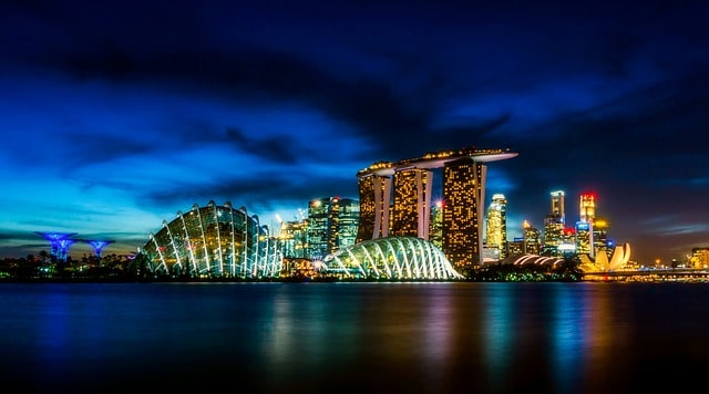 Singapore city from sea