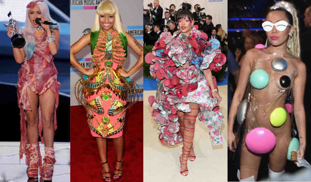 Hollywood Celebrities wearing uncanny dress. Lady Gaga, Nicky Minaj  