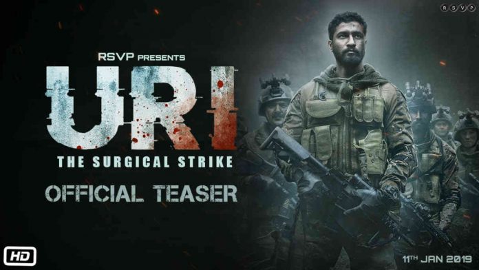 Uri review: Film cover where Vicky Kaushal stands with para military