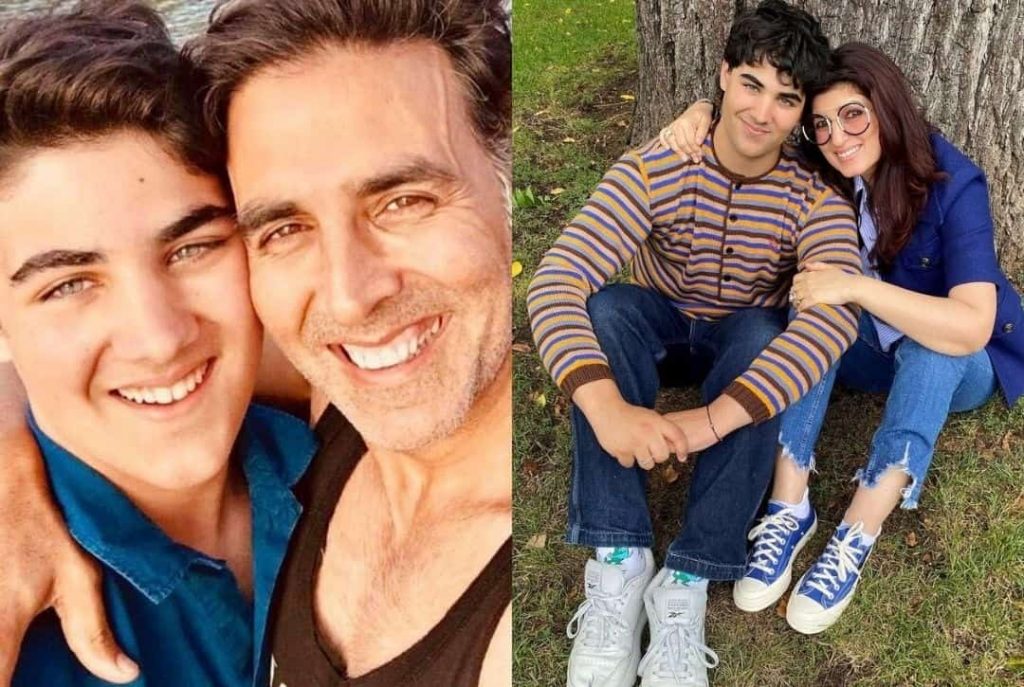 Aarav with his parents Akshay and Twinkle