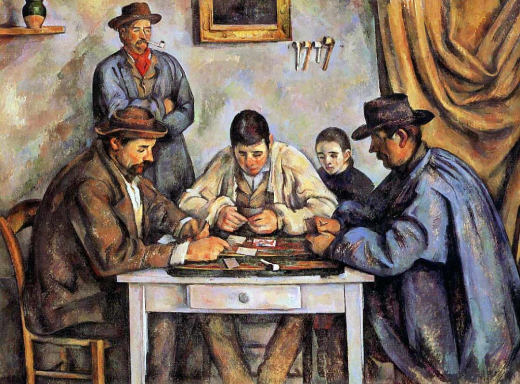 Paul_Cezanne The card player first version with five figure