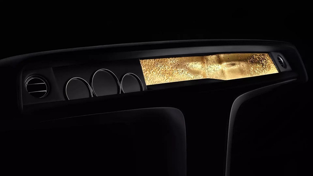 Rolls-Royce custom gold-plated dash board art